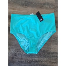 Adidas Women's Aqua Blue High Rise Bikini Bottom Plus Size Swimwear size 3X 9
