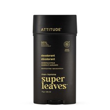 ATTITUDE Aluminum-Free Deodorant Men, 95 Natural, EWG Verified, Amber  Citrus