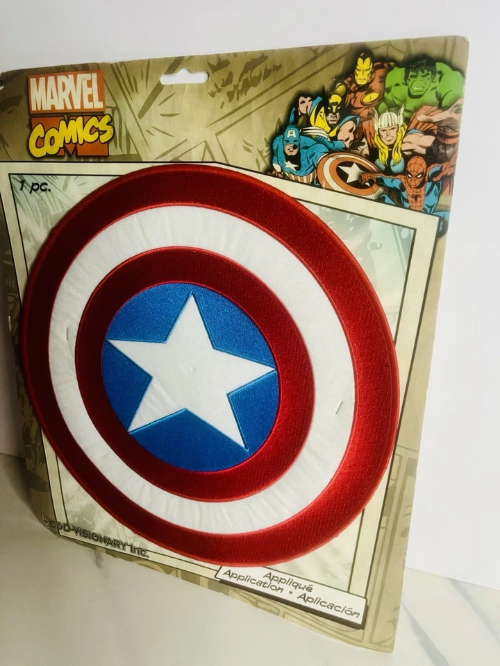 Nueva Chaqueta de Tela Oficial Marvel Comics Capitán América's Shield Lg 7.5" Nueva de Lote Antiguo Foto 3 de 4