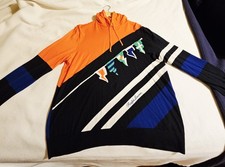 Ralph Lauren Purple Label RLX Black/Blue/Orange/White Cashmere Hoodie 2,095