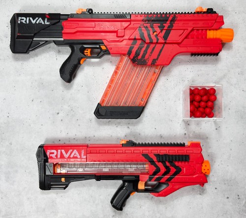 NERF Rival Khaos MXVI-4000 & Zeus MXV-1200 Lot w/ Mags & Rounds — Tested Working