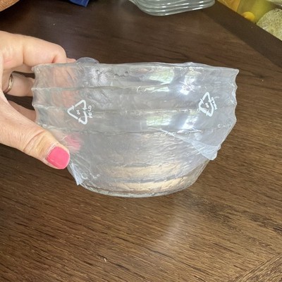 Set of 4 Arcoroc Luminarc Vercors Clear Pebbled Soup Cereal Salad Bowls New 6.5 