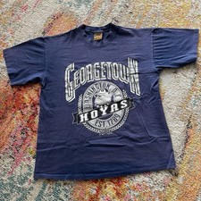 VNTG 90s Georgetown Hoyas Nutmeg Mills T-Shirt - Made in USA - Large