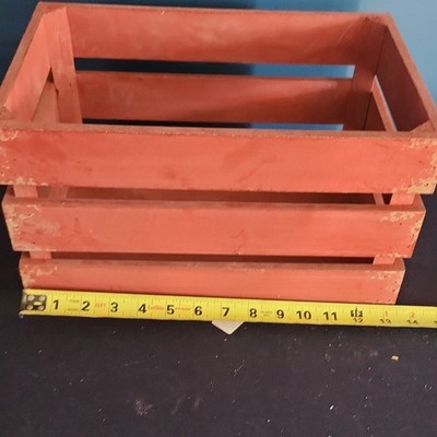 HomeGoods Red Wooden Farmhouse Storage Box, 12x8x6 in, Rectangular, 113086