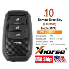 5x Xhorse Xm38 Universal Smart Remote Key For Toyota 4 Buttons Xsto01en For Vvdi 5x Xhorse Xm38 Universal Smart Remote Key For Toyota 4 Buttons Xsto01en For Vvdi