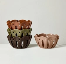 Set Of 4 Wavy Edge Mini Bowls Tan/Brown/Green/Winter Tan -Hearth & Hand Magnolia