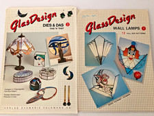 2 Glass Design stained glass pattern books 37 full sized patterns 1992