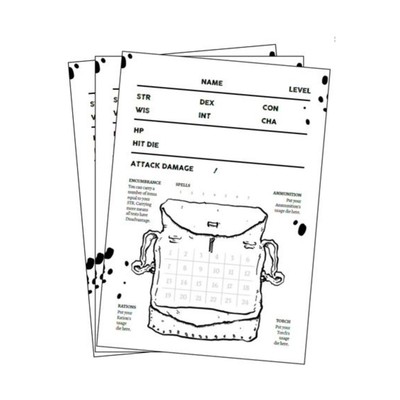 Square Hex RPG Fantasy Character Sheets (1st Ed) New
