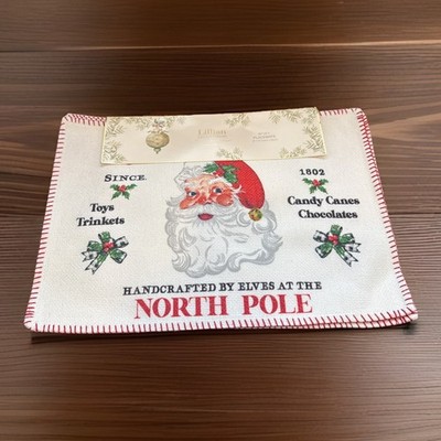 Lillian August Santa Placemats French Farmhouse Holiday Collection Set Of 4 New
