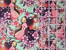 Custom 100% Cotton Woven Fabric Nezuko Anime Series By The 1/4 Yard 9x56 Mint