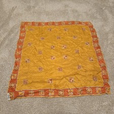 Burmel Japan 60 Rayon 40 Silk Hand Rolled Floral square Scarf 19  Vintage