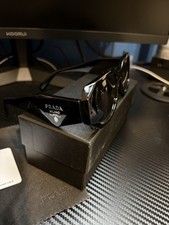 PRADA Men  s Rectangle Sunglasses S868 Black Plastic Frame  Lens Designer