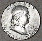 🪙 1961 Benjamin Franklin Half Dollar 90% Silver - Philadelphia mint 🪙