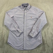 Polo Ralph Lauren Oxford Shirt Men Medium Purple OCBD Flesh Pony Preppy LS 128
