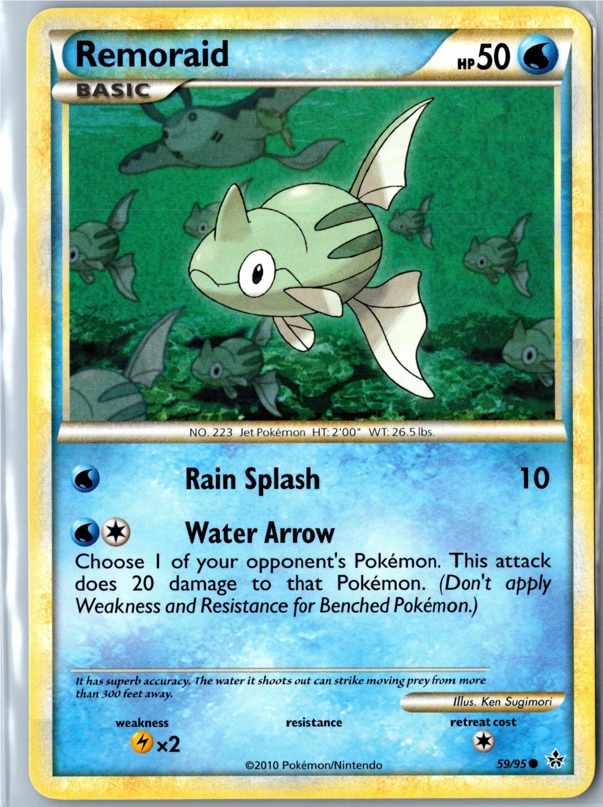 Remoraid HGSS Unleashed 59/95 Common Moderately Played - Mid Era Pokemon Card