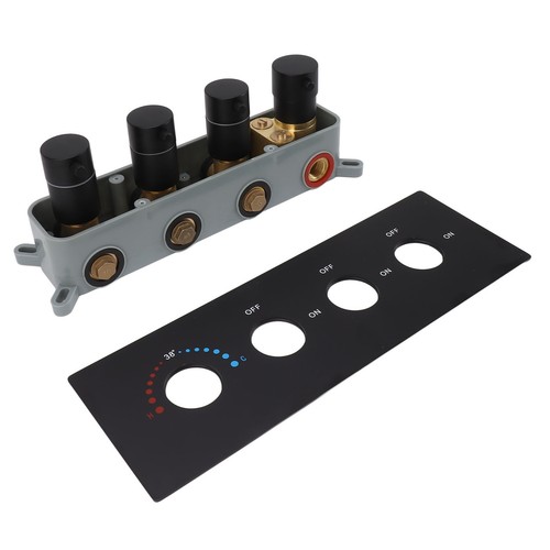 Válvula desviadora de ducha mezclador termostático oculto latón kit de válvula de 3 vías 08 - Imagen 12 de 12