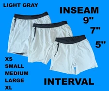 NWOT Ten Thousand Interval Light Gray NO LINER XS, S, M, L, XL INSEAM 5, 7, 9