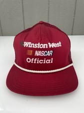 VINTAGE Nascar Winston Cup Official Red Snapback Trucker Hat/Cap - Made USA NOS
