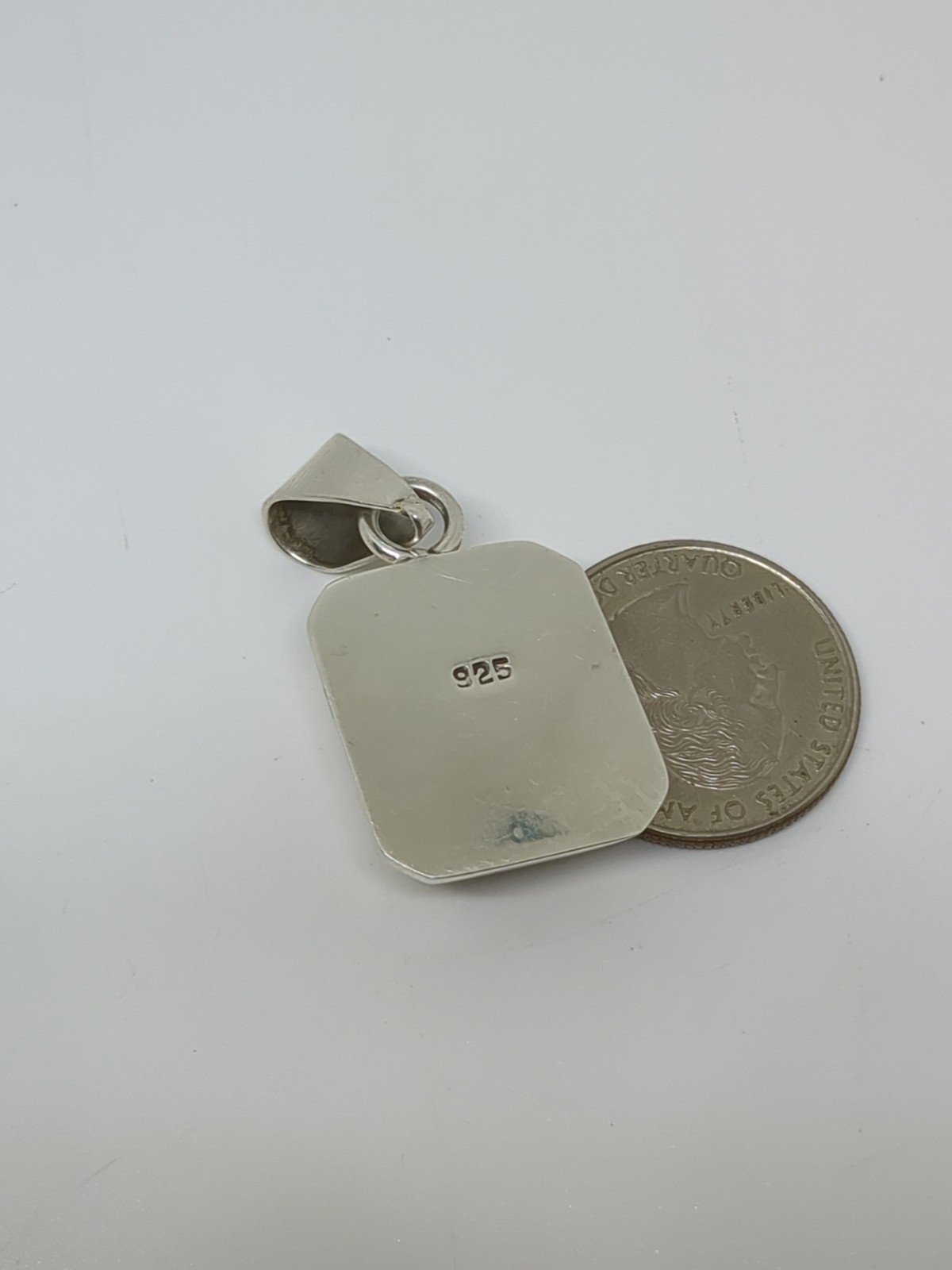 Sterling Silver 925 Black Rectangular Pendant - image 5