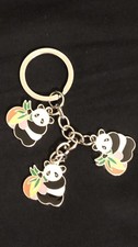 3 Panda Bear Keychain Charms