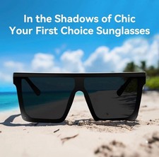 SALE - NEW IN BOX - Dollger Square - Oversized Sunglasses Women Men Fashion