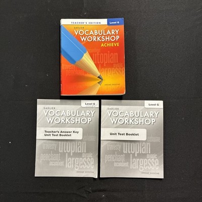 Sadlier Vocabulary Workshop Level G Set - Teacher's Edition, Test Key, Tests c18