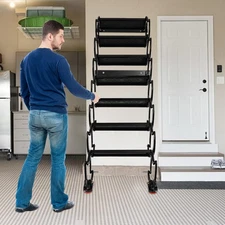 Loft Pull Down Ladder 7 Step Wall Mounted Folding Loft Ladder Stairs