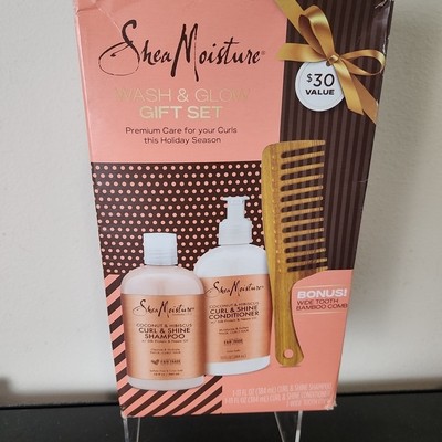 Shea Moisture Coconut & Hibiscus Curl & Shine Shampoo and Conditioner BOX DAMAGE