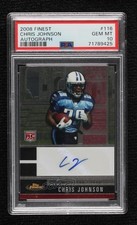 2008 Topps Finest Rookie Auto Chris Johnson #116 PSA 10 GEM MT Auto yl0