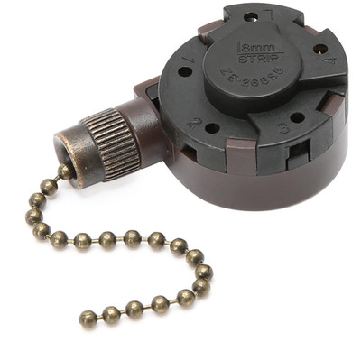Zing Ear ZE-268S5 Ceiling Fan Switch 4 Speed 5 Wire Pull Chain Fits Hunter Bronz