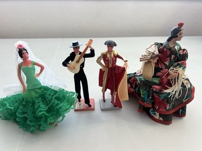 x4 Vintage Marin Chiclana Spanish FLAMENCO DANCER Matador Guitar Dolls Spain