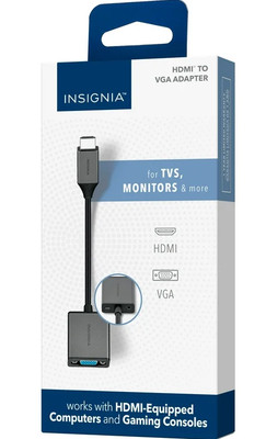 Insignia HDMI To VGA Adapter For Mac & Windows Laptops Desktops