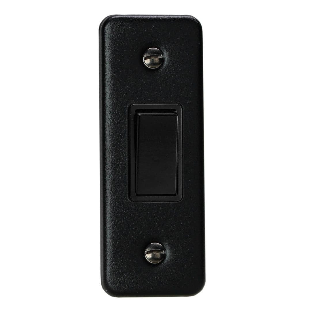 Varilight XYA1B.MB Urban Matt Black 1 Gang 10A 2 Way Rocker Architrave Switch
