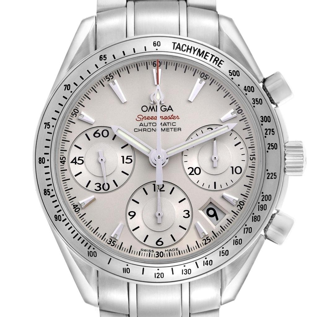 Omega Speedmaster Date Steel Men's Watch Silver Dial 323.10.40.40.02.001