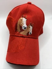 HORSE HEADS CAP WITH SHADOW RED HAT