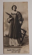 santino Holy Card SAN LORENZO antico Santino tipo seppia ▪︎