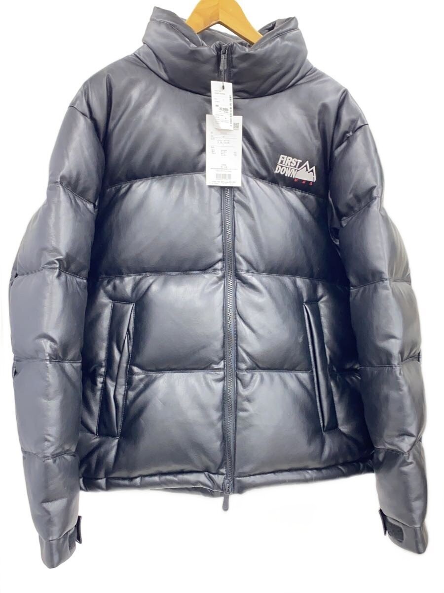 First Down Bubble Down/Down Jacket/L/ Leather/Blk… - image 1