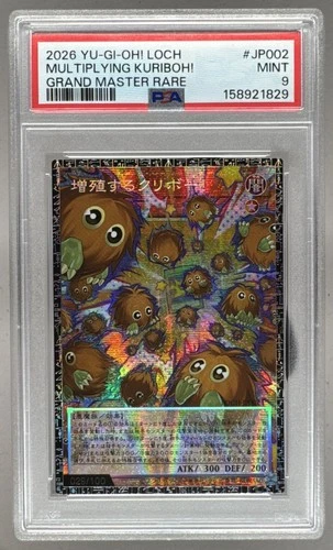PSA 9 2026 Yu-GI-Oh! MULTIPLYING KURIBOH! GRAND MASTER RARE /100 LOCH JP002 OVER