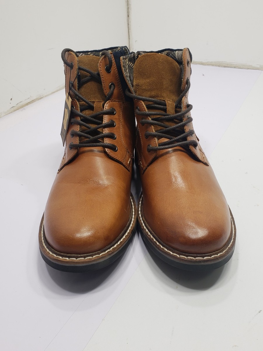Crevo Men’s Size 13 Balsam Lace Up Ankle Boots Brown Leather Cap Toe Crevo Shoes Mens Javiar 100% Real Leather Boot sz 13M  main image 4