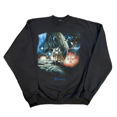 Vtg Space Shuttle Moon Landing Sweatshirt NASA Florida Logo Crewneck Pullover XL