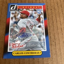 2014 Donruss Rookies AUTO Carlos Contreras RC #64 Reds Baseball Card (f3)