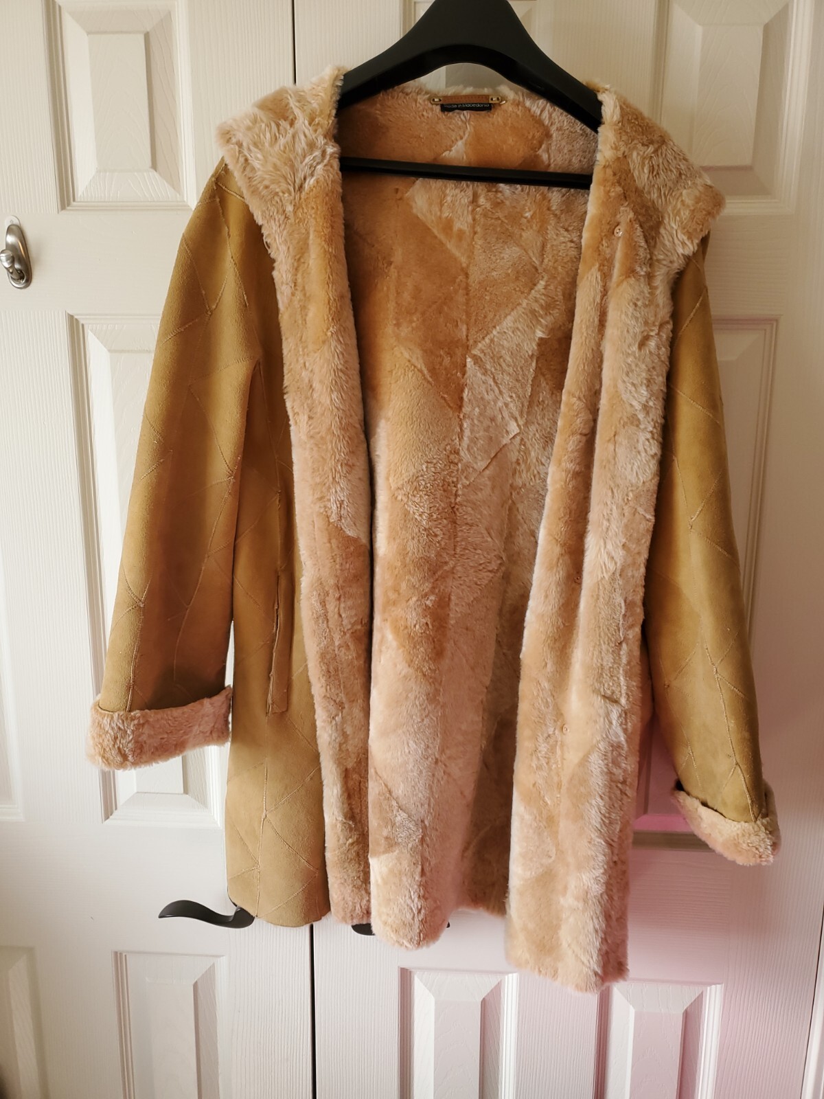CPL Tan Shearling Coat Jacket Tan Sheepskin Jacket Vintage Retro Boho