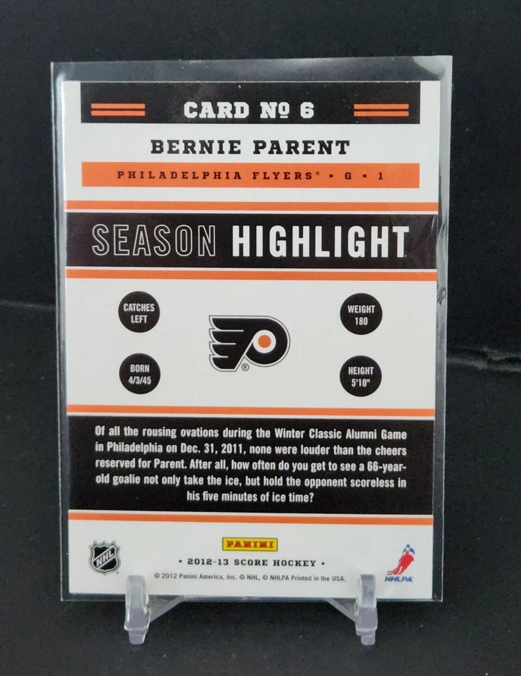 2012-13 Score Bernie Parent #6 - Image 2 of 2