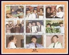Grenada 2001 - Scott# 3155 - The Three Stooges - Sheet of 9 Stamps - MNH