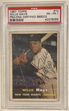1957 Topps Willie Mays Signed Baseball Card #10 PSA 1 Certified PSA/DNA Auto HOF