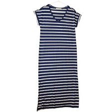 Peruvian Connection Newport Maxi Striped Short Sleeve Dress Sz Small