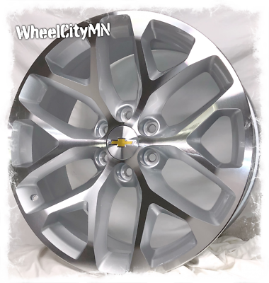 24 Inch Silver Machine Snowflake Chevy Silverado 5668 Oe Replica Wheels 6x5 5 Ebay
