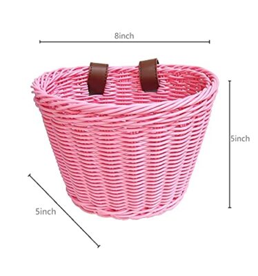 Punklong Kids Bike Basket – Handwoven Front Basket With Bell, Tassels & Straps For Girls & Boys