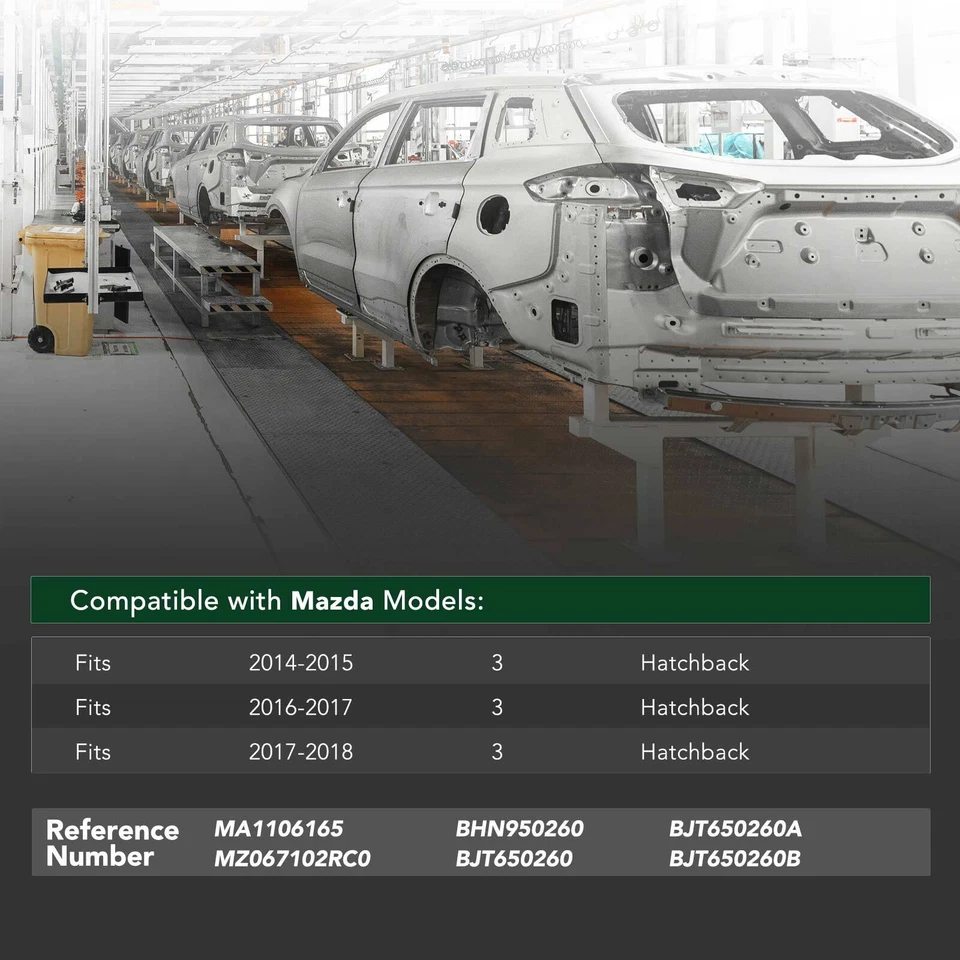 Refuerzo de parachoques trasero con lata de aplastamiento para Mazda 3 2014 2015 2016 2017 2018 acero Foto 2 de 4