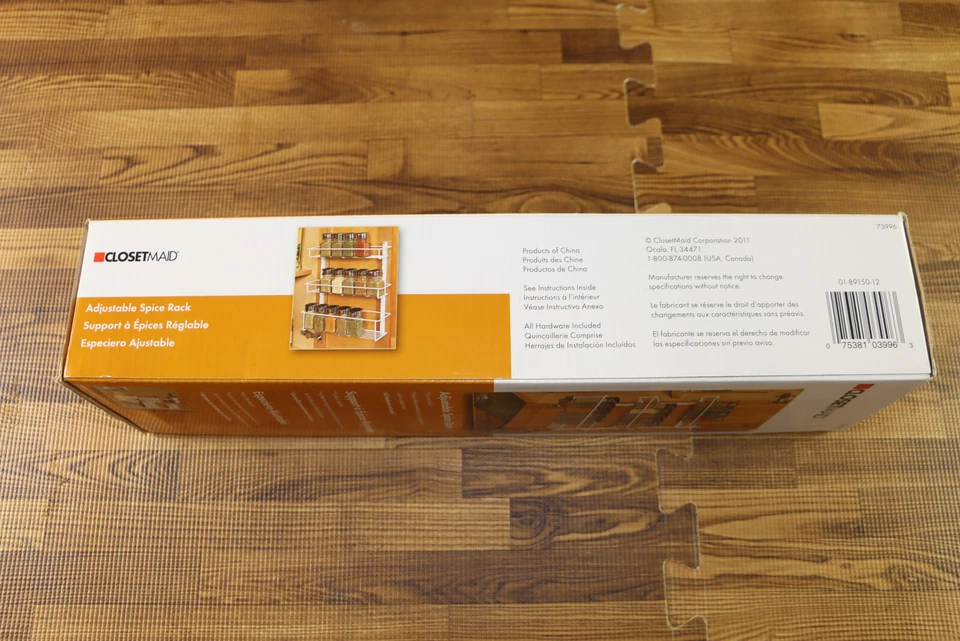 ClosetMaid Organizador de Estante de Especias Ajustable de 3 Estantes para Montaje en Gabinete/Pared, Blanco Foto 3 de 4